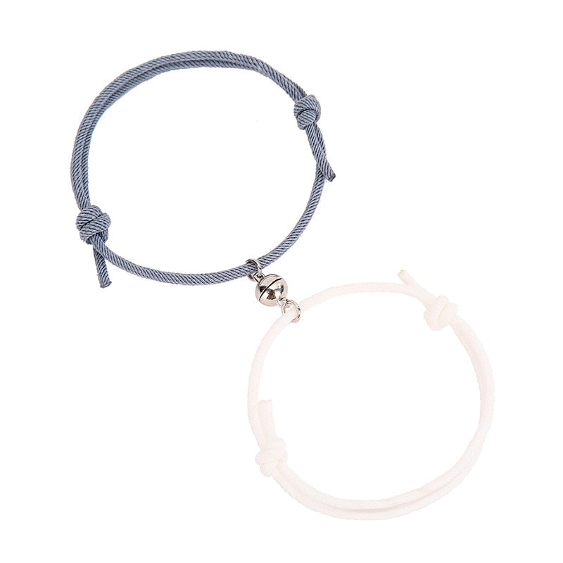 2pcs Couple Magnets Bracelets Attract Each Other Couple Lover Bracelet Pendants Charm Bracelet Jewelry Lover Christmas Gift 2020